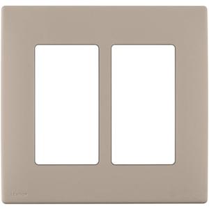 Leviton Renu Two-Gang Screwless Snap-On Wallplate, REWP2-CA, Caf Latte