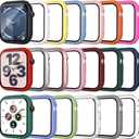 20 Pack Case for Apple Watch Series 9/8/7 45mm with Tempered Glass Screen Protector, Shockproof Hard PC Protective Cover, All-around Bumper Compatible with iWatch S9 S8 S7 45mm