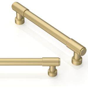 Asimerdeco 10 Pack Brushed Gold Cabinet Pulls 5 Inch(128mm) Kitchen Cabinet Handles Solid Zinc Alloy Cabinet Hardware Drawer Pulls