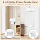 2 in 1 Starlink Gen 3 Router Mount & StarLink Gen 3 Power Supply Holder, Starlink Mesh Router Wall Mount Bracket for Indoor RV, Star Link V3 Mounts Accessories Space Saving (White)