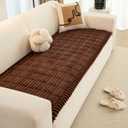 vctops Striped Couch Cover Super Soft Corduroy Sectional Sofa Cover Washable Non Slip Sofa Slipcover Furniture Protector for Kid Dog Pet,1 Piece (Brown,27"x82")