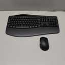 Wireless Keyboard and Mouse Combo, 2.4G Full Size Wave Keys Ergonomic Keyboard with Wrist Rest, Phone Holder, 3-Level DPI Wireless Silent Mouse with 6-Buttons, for Windows, Mac OS, Laptop, PC (Black)