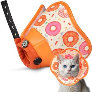 Cat Cone Collar Soft for Wound Healing, Foldable Neck Recovery Cone Anti Licking, Small Adjustable Surgery Cat Head Cone Alternative for Kittens(Size: S) (S(Circumference:5.1''-7.87''in), Orange)