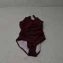 One Piece Swimsuit for Women Ribbed Tummy Control Bathing Suit Ruched Swim Suit Slimming Swimwear (Medium, Wine Red)