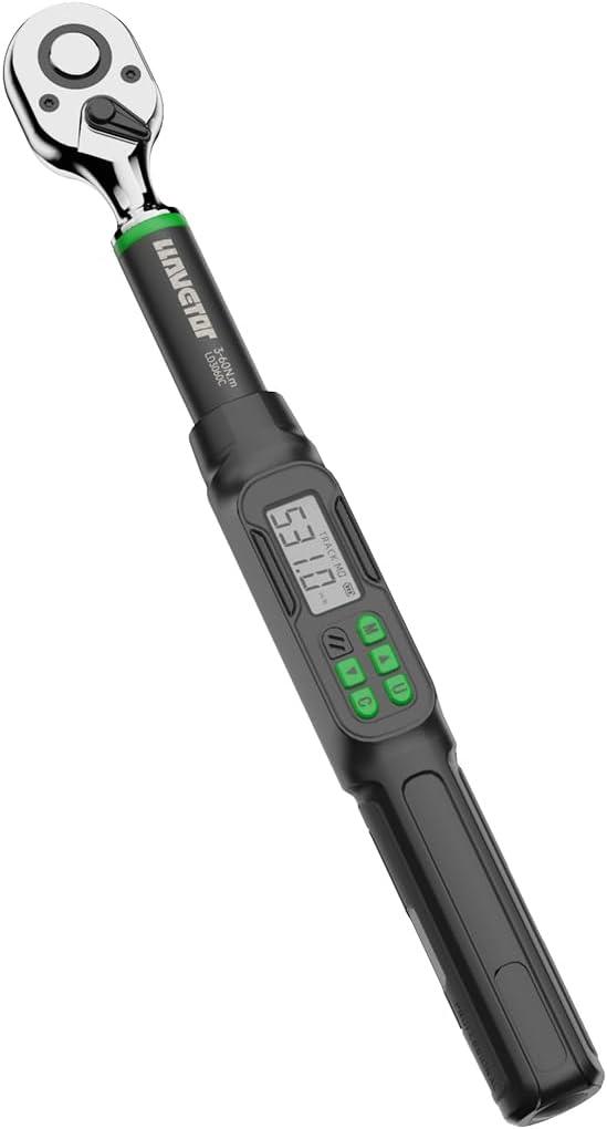 Digital Torque Wrench 3/8 Drive, 2.2-44.3 ft-lbs,Inch Pounds Electric Wrench, Torque Wrenches, Snap on Wench for Bicycle & Moto Maintenance
