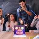 25th Birthday Cards, Light and Music Birthday Cake Happy Birthday Card, 3D Pop Up Birthday Gift Greeting Card for Son Daughter Young Women Men