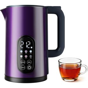 Electric Kettle with Temperature Control, 1.7L Stainless Steel Hot Water Kettle, 5 Presets for Tea & Coffee, 2H Keep Warm, Fast Boil, Auto Shut-Off & Boil-Dry Protection, Cordless Tea Kettle,Purple
