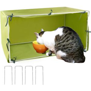 Large Size Outdoor Cat House 30"x16"x16" Houtdoor Cat Feeding Station Cat Outdoor Shelter Cat Houses for Cats (Green)