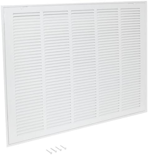 EZ-FLO 25 x 20 Inch (Duct Opening) Return Air Vent Cover for Wall or Ceiling, Solid Steel Return Air Filter Grille, HVAC Vent Cover, White, 61634