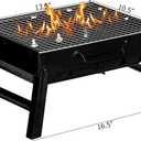 Gardenised Portable Charcoal Grill Foldable Stainless Steel BBQ for Camping Backyard Tailgating Hiking Picnic Travel Beach Parties Garden Gatherings Poolside Cooking Skewers & Outdoor Barbecues, Small