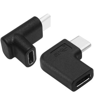 USB C Angle Adapter [2 Pack] 90 Degree USB C Type C Male to Female Adapter, Right Left Up Down Angled USB-C USB 3.1 Type-C Extension Laptop, VR, Smartphones & Tablet (Left/Right & Up/Down)