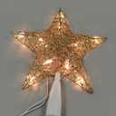 BrizLabs Christmas Tree Topper Lights, 9 Plug in Christmas Star Treetop Light, UL Certified 10 Warm White Xmas Star Topper Lights for Indoor Home Party Christmas Tree Decor