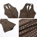 ECHOINE Women V Neck Sleeveless Romper Sequin Backless Shorts Jumpsuit Clubwear S-L (M)