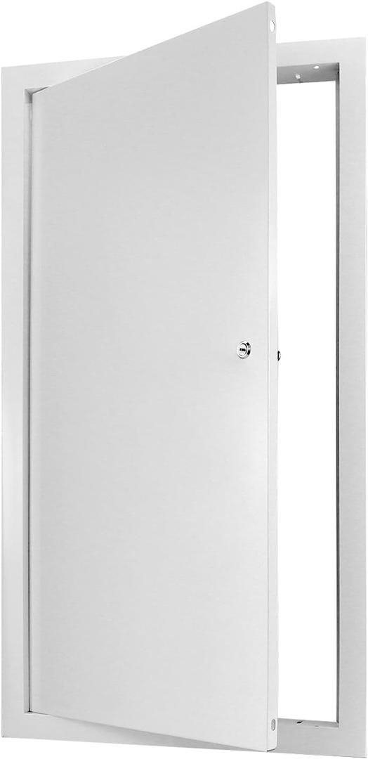 QWORK Aluminum Alloy Access Panel,12 x 24 Inch Service Shaft Door Panel, Easy Access Doors with Screwdriver Latch, for Drywall & Ceiling Electrical, White