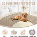 Smiry Waterproof Dog Bed Cover Pet Blanket, Soft Washable Dog Blanket for Furniture Bed Couch Sofa Reversible, Checkered (30"x70", Taupe/Beige)