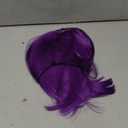 Dark Purple Bob Wig + Sunglasses + Free Wig Cap for Women Short Straight Bob Wig with Bangs Heat Resistant Synthetic Colorful Funny Wig for Party Cosplay Costume Halloween Use (12 Inch)