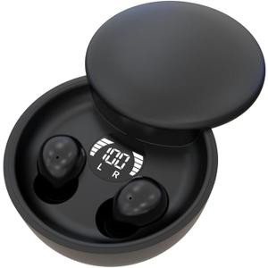 sunvito Sleep Earbuds Bluetooth 6.0, Mini Invisible Silicone Sleep Earbuds for Side Sleepers, Noise Blocking Sleeping Headphones, Hidden Earbuds with LED Display for Small Ears, Sleep & Relax (Black)
