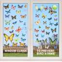 59 Pcs Butterfly Window Decals  Colorful Window Clings to Prevent Bird Strikes, Removable Sliding Glass Door Decals & Peel-and-Stick Window Stickers for Glass Doors, Decorative Cling-On Vinyl