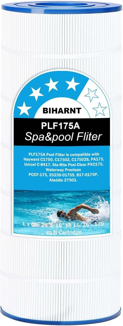 C1750 Pool Filter Cartridge for Hayward C1750, CX1750RE, C1750E, C1900RE, PA175, Ultral-B4, Unicel C-8417, Filbur FC-1294, Sta-Rite PXC175, 817-0175P, Aladdin 27501 175 sq.ft Pool (White-1 Pack)
