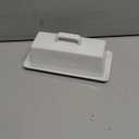 Ceramic Butter Dish With Lid for Countertop, Covered Butter Holder With Lid, White Butter Container, Butter Tray With Handle