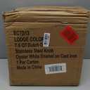 Lodge 3 Quart Enameled Cast Iron Dutch Oven with Lid  Dual Handles  Oven Safe up to 500 F or on Stovetop - Use to Marinate, Cook, Bake, Refrigerate and Serve  Oyster White