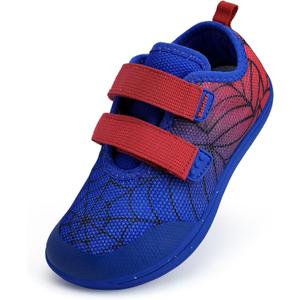 WateLves Toddler Little Kid Wide Barefoot Shoes Boys Girls Minimalist Sneakers Breathable Lightweight Walking Shoes Fit Naturally Zero Drop Sole (Bn435/Spider Web)