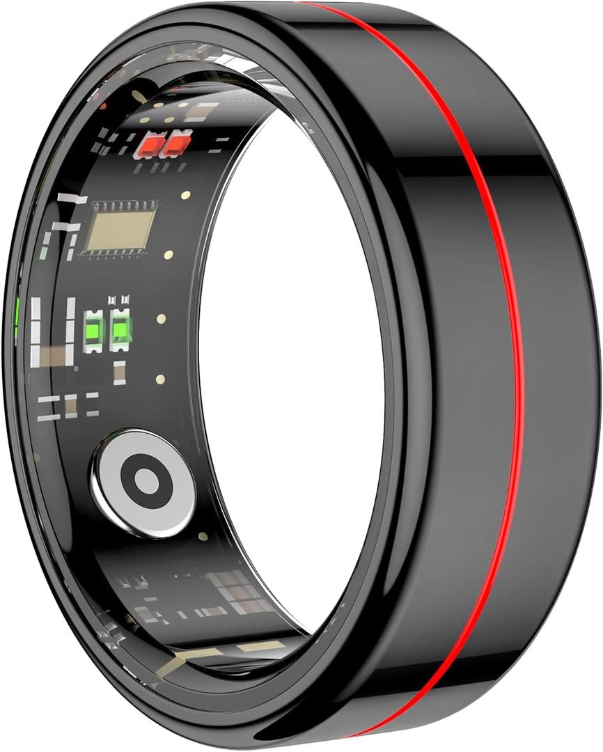 Smart Ring for Men Health Tracker Fitness Ring Sleep Monitor Heart Rate Monitor Sport Tracker for Android iOS