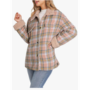 Dokotoo Winter Coats for Women Button Down Plaid Flannel Shirts Warm Sherpa Fleece Jacket Size S, Pink