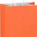 Mlyta 100 Pack 8x4.75x10 Inch Medium Orange Kraft Paper Gift Bags with Handles Bulk for Goodie, Party Favor, Brithday Grocery Shopping, Small Business Wedding Retail Craft Treat, Merchandise Sacks