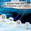 2-Pack Bungee Dock Lines for Boats with Loops, Boat Tie Downs for Docking, Adjustable Boat Mooring Rope for Pontoon, Jon Boat & PWC (Blue, 4 FT)