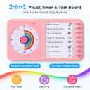 2-in-1 Visual Timer with Task Board for ADHD & Autism, Dry Erase Chore Chart and Visual Schedule for Kids & Adults, Rainbow Countdown Timer for Classroom, Home, Homeschool (Pink)