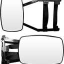 Universal Clip-on Towing Mirrors, 360 Degree Rotation Adjustable Extended Towing Mirror, Vibrationless Black 2 Pieces