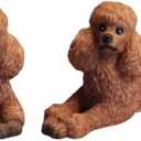 ENESEA Mini Landscape Ornaments, Mini Fairy Garden Set, Poodle Figure, Decoration, Fairy House, Ornament, Miniature Animals, Landscapes, Tiny Miniatures, Suppliers (Beige) (Color : Bruin)