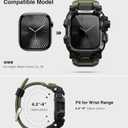 ULTIMAL Rugged Case with Band for Apple Watch 46mm,Compatible with Apple Watch Series 11/10, Military Grade Shockproof Bumper Cover for iWatch Tactical Band Men (Army Green, 46mm)