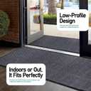 LuxUrux Striped Gray Door Mat - Heavy Duty, Indoor/Outdoor, Easy Clean, Waterproof, Low-Profile (4 x 10 Feet) - Ideal for Entry, Patio, Garage - Durable Solution for High Traffic Entrance Ways