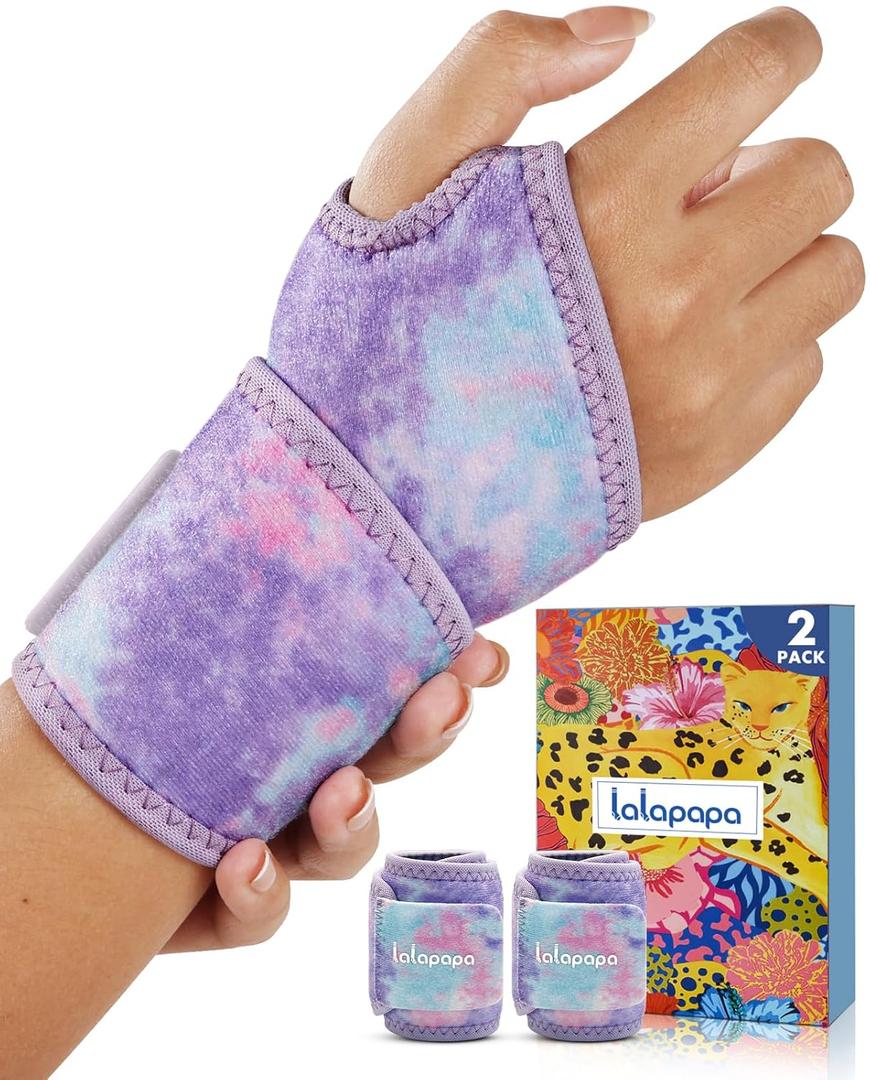 2 Pack Wrist Brace for Women, Adjustable Fits Both Right & Left Hands for Night Support Tendonitis Carpal Tunnel Arthritis Lifting Arthritis Tennis Sprained Typing Sports, Tie-Dye Print