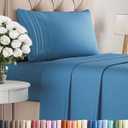 Twin XL Size 3 Piece Sheet Set - Comfy Breathable & Cooling Bed Sheets Set - Hotel Luxury Bedding for Women, Men, Kids, Teens, Boys & Girls - Deep Pockets, Soft, Wrinkle Free - Oeko-Tex - Denim Blue