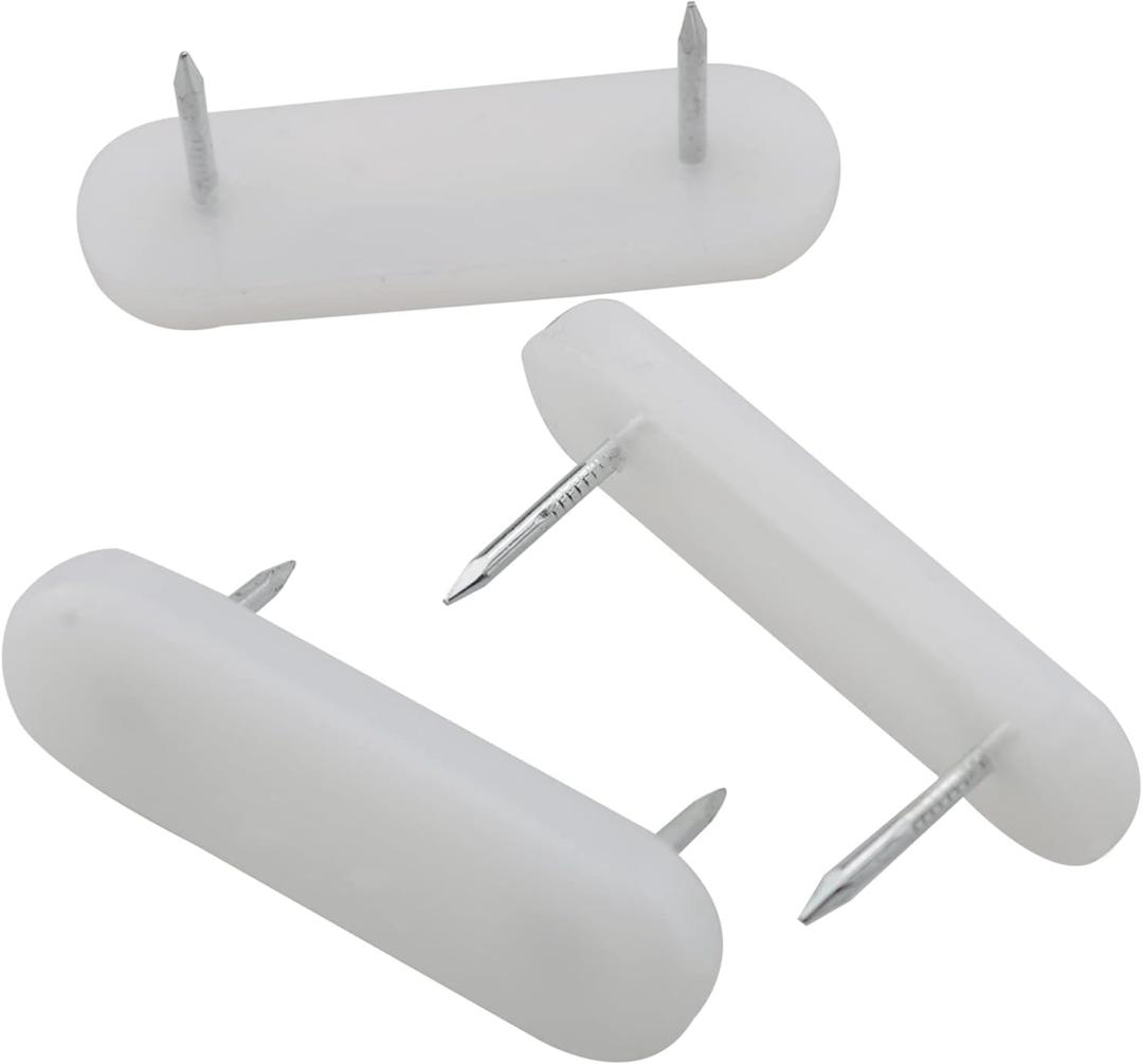 50pcs Chair Slider Plastic Head 2 Pins Nail on Furniture Sliders Chair Leg Floor Protectors Cabinet Fasteners for Hardwood