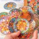 capasin Mandala Stickers 48 Pcs PET Kit for Scrapbooking Waterproof Clear Sticker Junk Journaling Supplies Journal Diary Planner Collage Laptop Paper Crafts Outlines Glitter Shiny Decorative Decals