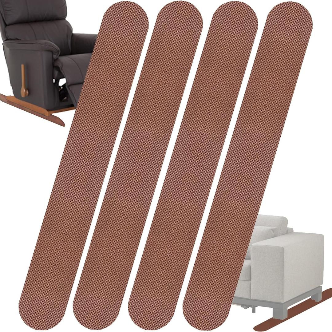 4 Pcs 30.7Inch Anti-Slip Furniture Pads for Recliner,Recliner Non Slip Grippers,Furniture Grippers,Non Skid Furniture Pads for Hardwood Floors and Other Types of Floors,for Recliners,Sofa (4Pcs-Brown)