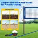 Professional Outdoor Volleyball Net Set with Adjustable Poles & Anti-Sag Design, Portable Volleyball Net Includes Beach Fixed Plate, Scoreboard, Boundary Line and Carry Bag for Backyard Beach Grass