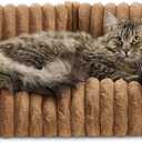 Hollypet Fluffy Dog Cat Bed Pet Couch Beds Plush Soft Warming Washable Puppy Bed for Small Medium Dogs and Large Cats, Brown, 24" L x 18" W x 10" Th
