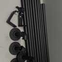 2 Pack Industrial Curtain Rods for Windows 48 to 84 Inches, Blackout Wrap Around Curtain Rod, for Indoor and Outdoor, 5/8 Inch Diameter, 35 to 75 Inches, Black