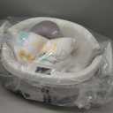 Collapsible Baby Bathtub - Large Baby Bath Tub with Thermometer & Cushion | Travel Portable Newborn Infant Bathtub | Foldable Toddler Bathtub for Baby 0 to 36 Months (Grey)