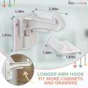 Upgraded Baby Proofing Cabinet Latches for Toddlers - 10 Pcs White Child Proof Cabinet Locks for Child Safety, Easy Set Up Child Locks for Cabinets and Drawers Security for Baby Proof Pantry