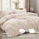 Bedsure Oat Milk Duvet Cover Queen Size - 3 Pieces Prewashed Cotton-Like Polyester Extra Soft Bedding Set, Includes 1 Duvet Cover 90x90 Inches with Zipper Closure & 2 Pillow Shams, No Comforter