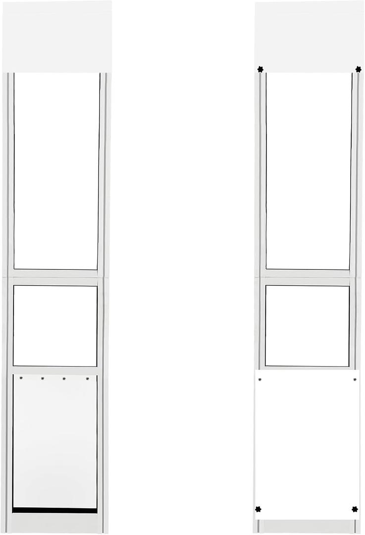 Extra Large Dog Door for Sliding Glass Doors, Adjustable Height 91.73"-97.64", Magnetic Closing Curtain.