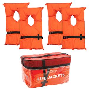 Airhead Type II Keyhole Life Jacket for Adults & Kids - U.S. Coast Guard Approved Boating Safety Life Vest for Youth & Child, Adjustable Open-Side Universal Fit, 2-Pack, Adult, Orange
