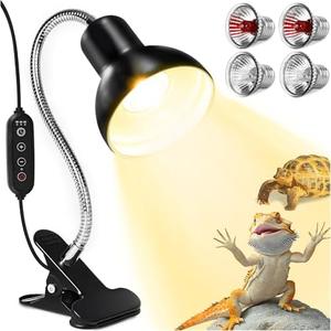 Reptile Heat lamp, heat lamps for reptiles, heat lamps for reptiles UVA/UVB Turtle Lamp, 360° Rotating Masking Lamp for Reptile Lizard, Turtle, Snake, Bearded Dragon, chicken with 3 Heat Bulbs 75W