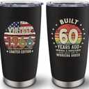 60th Birthday Gifts for Women Men - Vintage 1966 Tumbler 20 Oz - 60th Birthday Decorations for Him Her - 60 Year Old Gifts for Mom, Dad, Wife, Husband